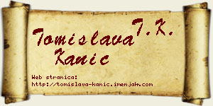 Tomislava Kanić vizit kartica